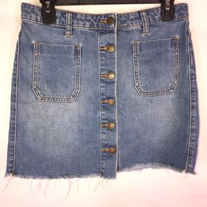 BDG Button Front Denim Skirt